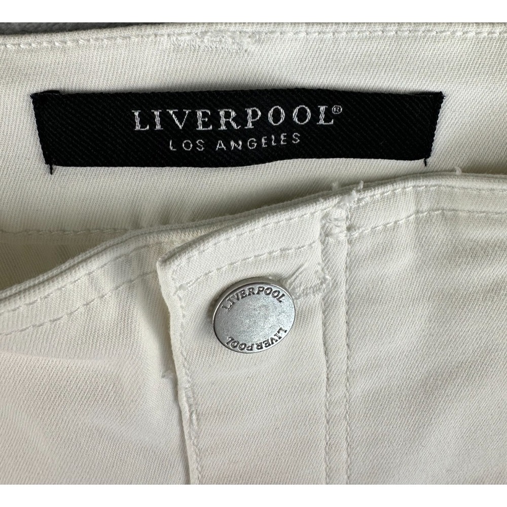 Liverpool Cruiser Jorts Womens 12/31 Waist White Stretch Denim Bermuda High Rise - Picture 4 of 16